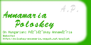 annamaria poloskey business card